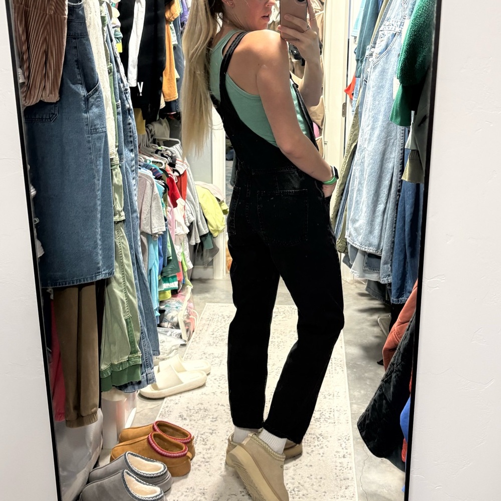Free People We The Free Ziggy Denim Overalls Black - Picture 6 of 7